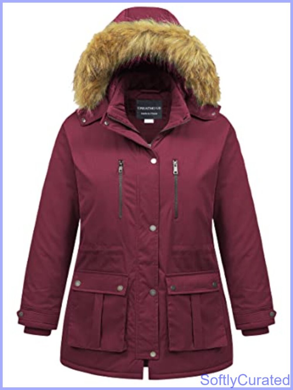 Plus Size Winter Coat Waterproof Long Puffer Jacket Warm Military Parka Fur Hood